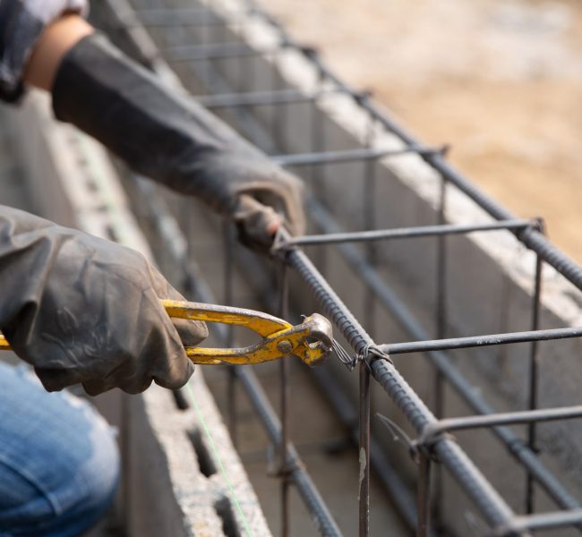 steel bar on site of construction